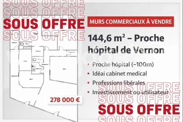 Local commercial vendu 6 pièces de 145 m² à Vernon