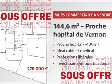 Local commercial vendu 6 pièces de 145 m² à Vernon